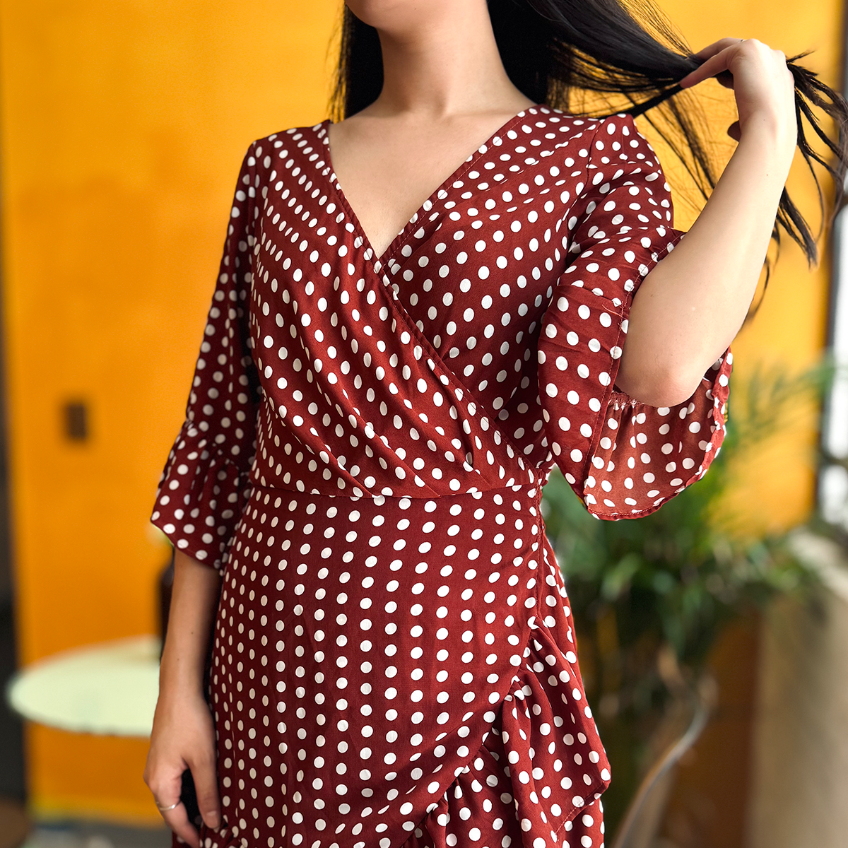 Vestido corto de lunares