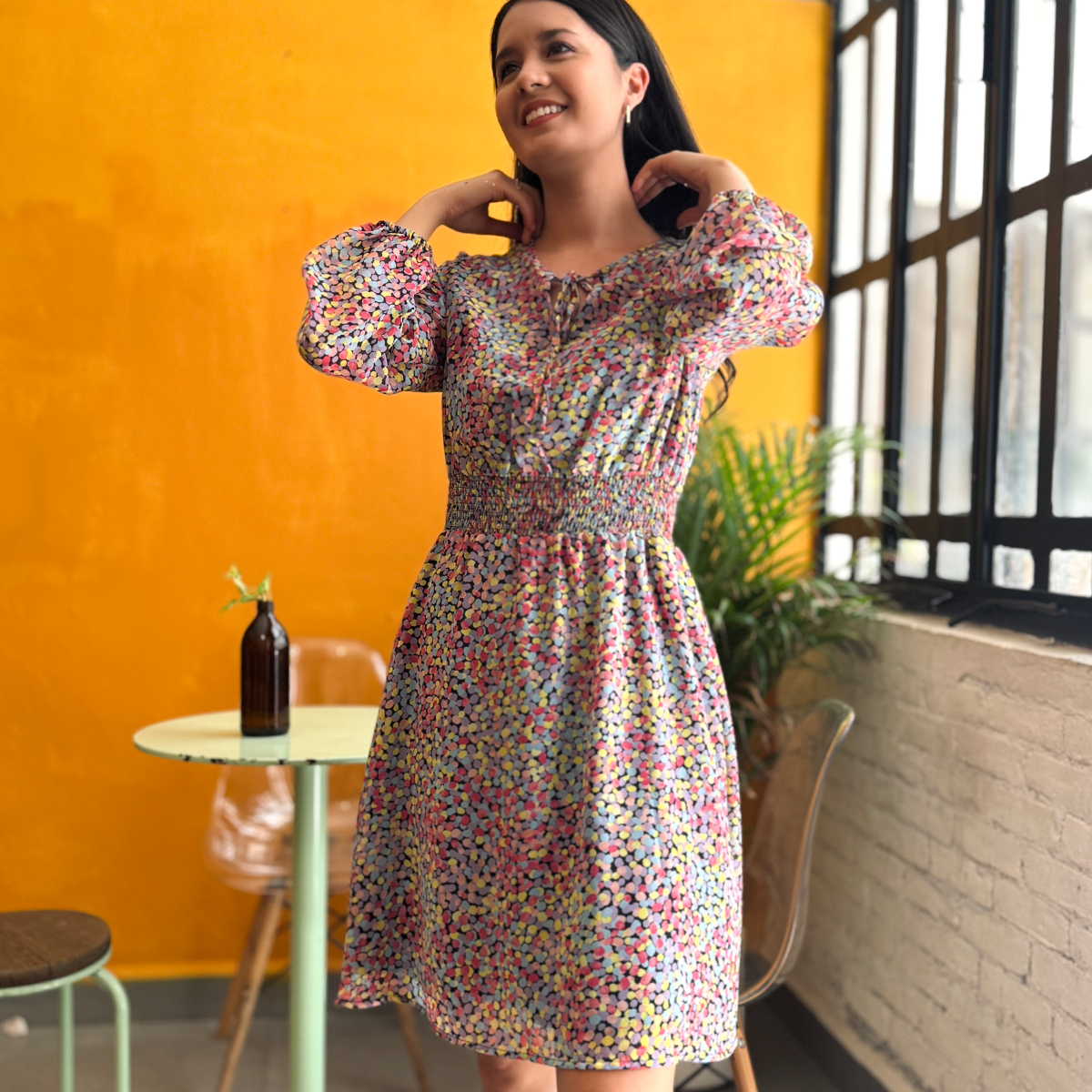 Vestido corto de colores