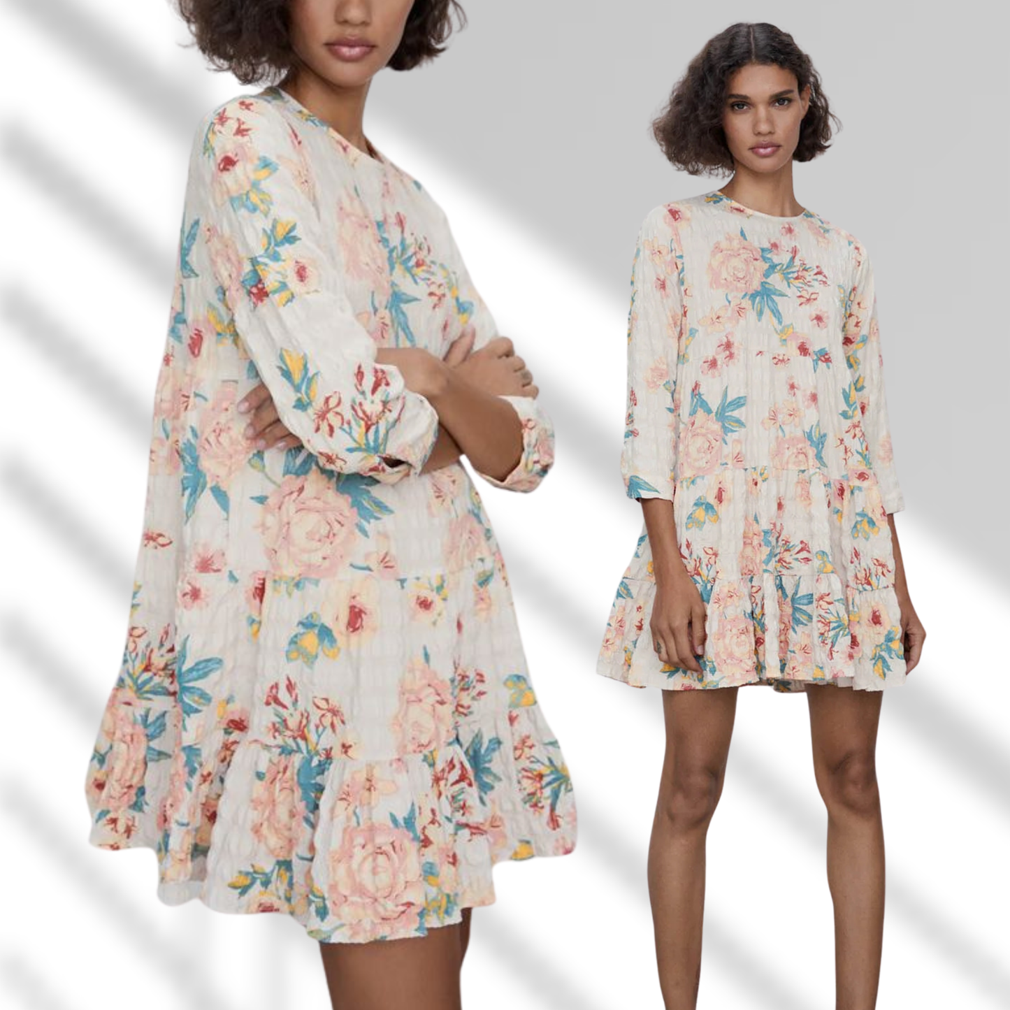Vestido holgado de flores claras