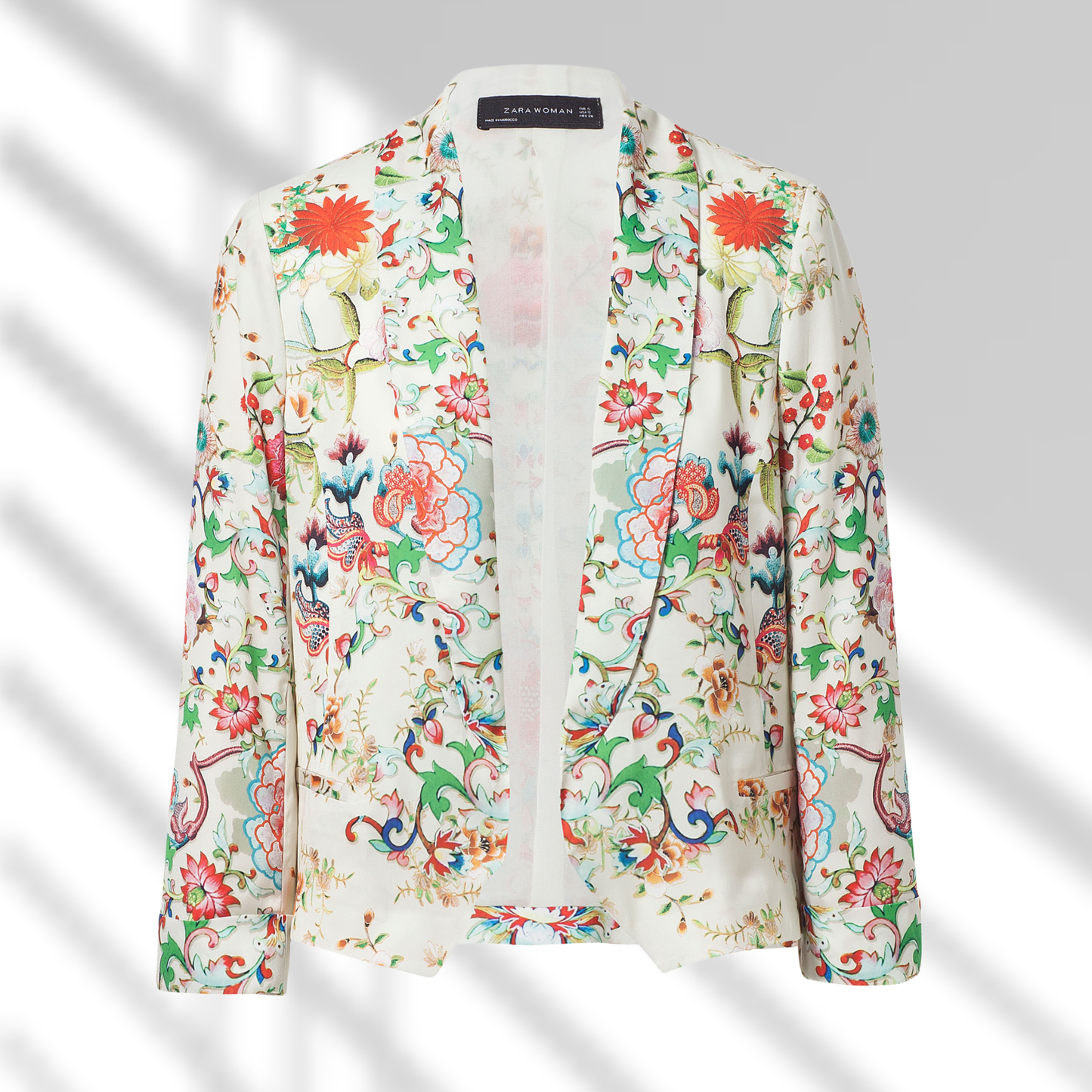 Saco satinado 3/4 estampado