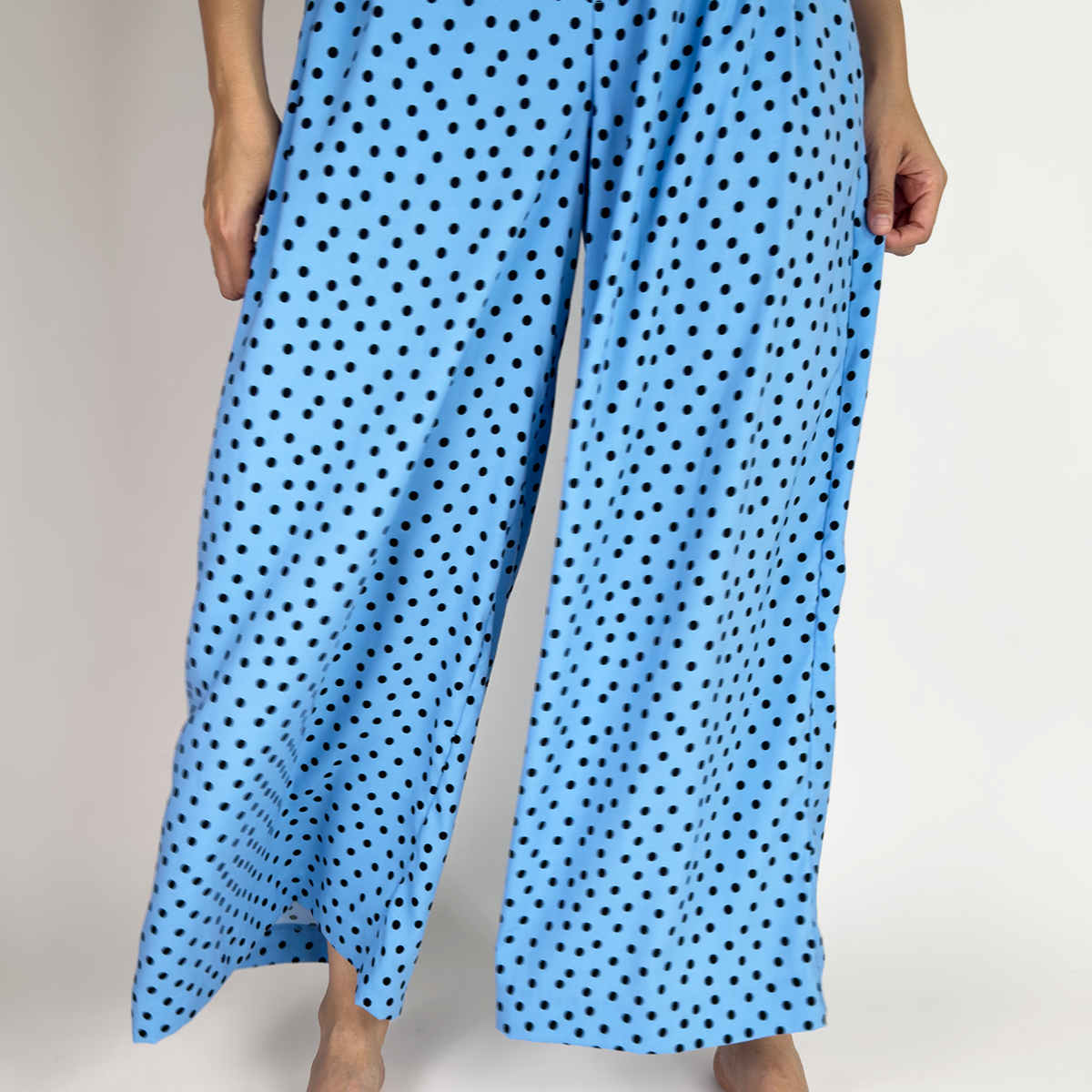 Culotte largo azul con lunares