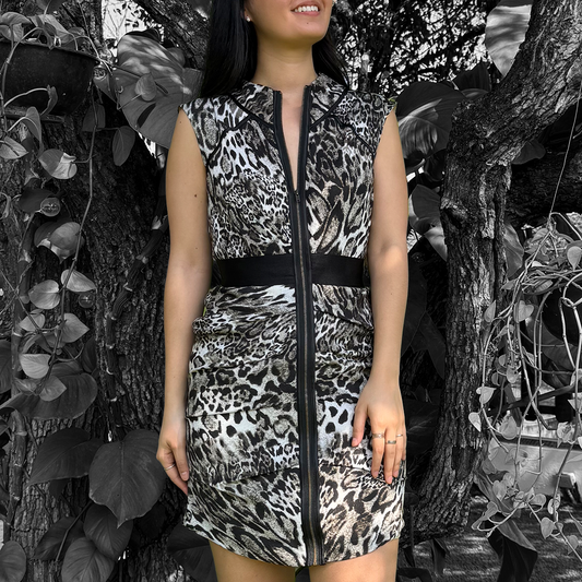 Vestido corto animal print