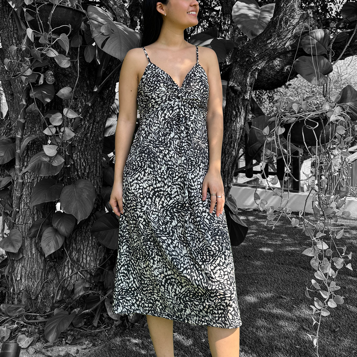 Vestido midi casual estampado