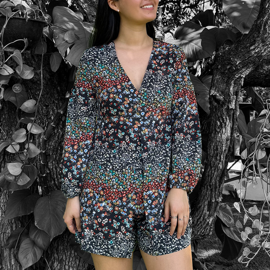 Jumpsuit floreado estilo retro