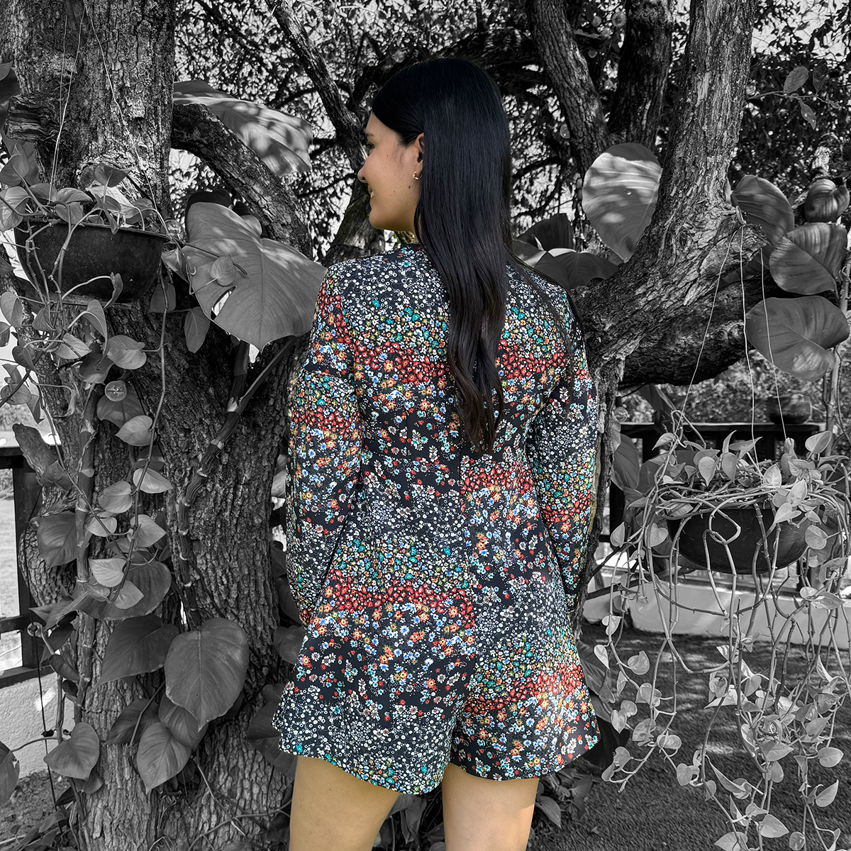 Jumpsuit floreado estilo retro