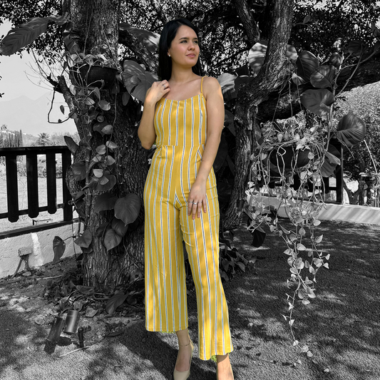 Jumpsuit amarillo a rayas