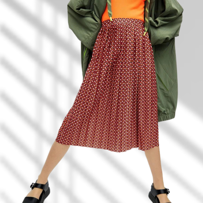 Falda midi estampado geométrico