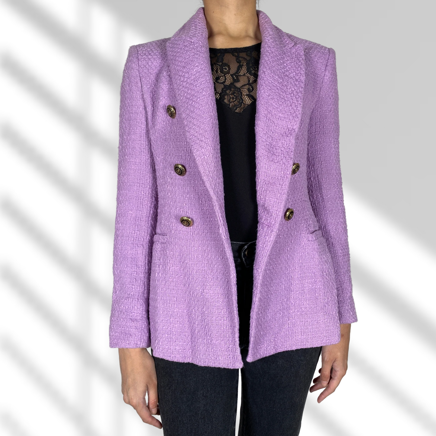 Saco femenino lila de tweed