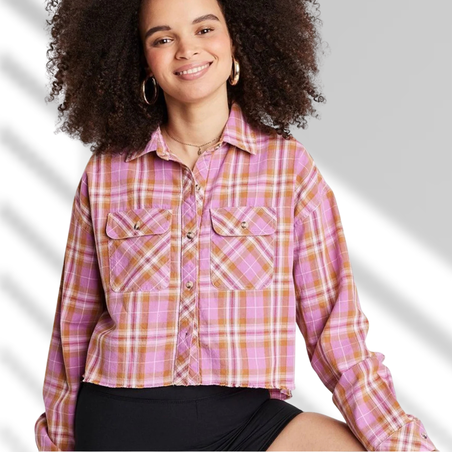 Camisa cropped de cuadros