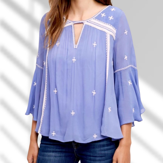 Blusa bohemia en forma trapecio
