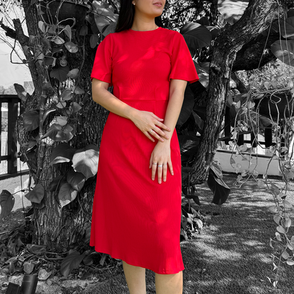 Vestido midi rojo