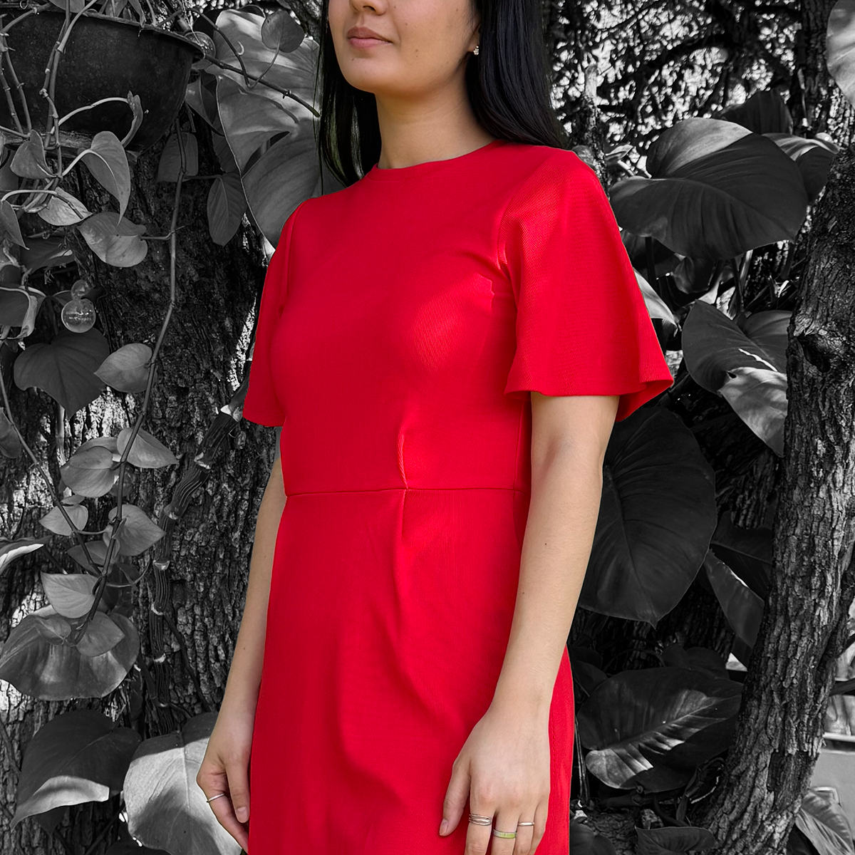 Vestido midi rojo