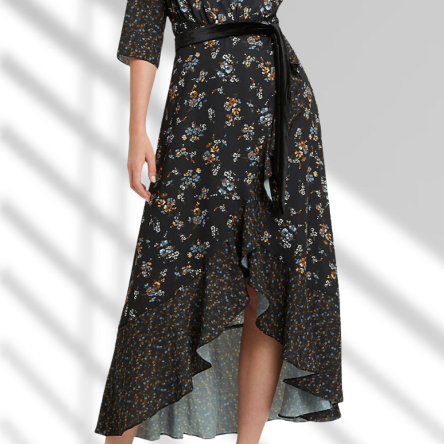 Falda midi elegante con flores