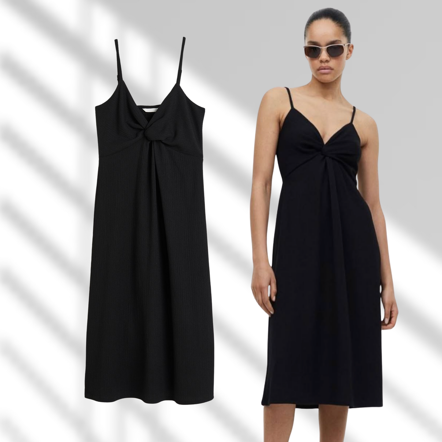 Vestido midi casual negro