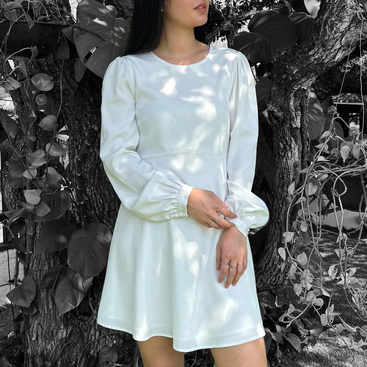 Vestido corto blanco