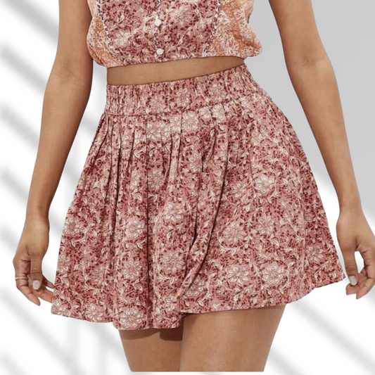 Mini falda boho estampada
