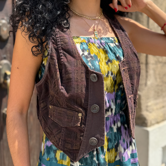 Chaleco estilo pana bohemio