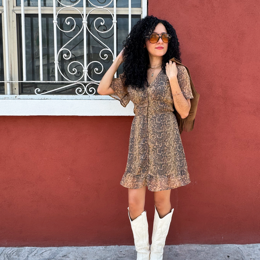 Vestido animal print femenino